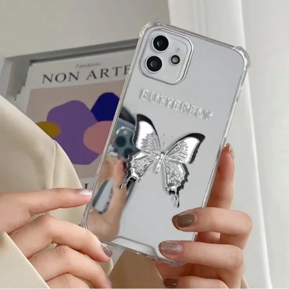 Mirror butterfly iPhone case cover 12 protector silicone Apple cell cartoon new